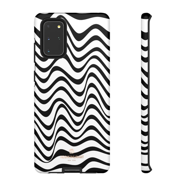Wavy Black White Tough Cases, Designer Phone Case-Made in USA-Phone Case-Printify-Samsung Galaxy S20+-Matte-Heidi Kimura Art LLC