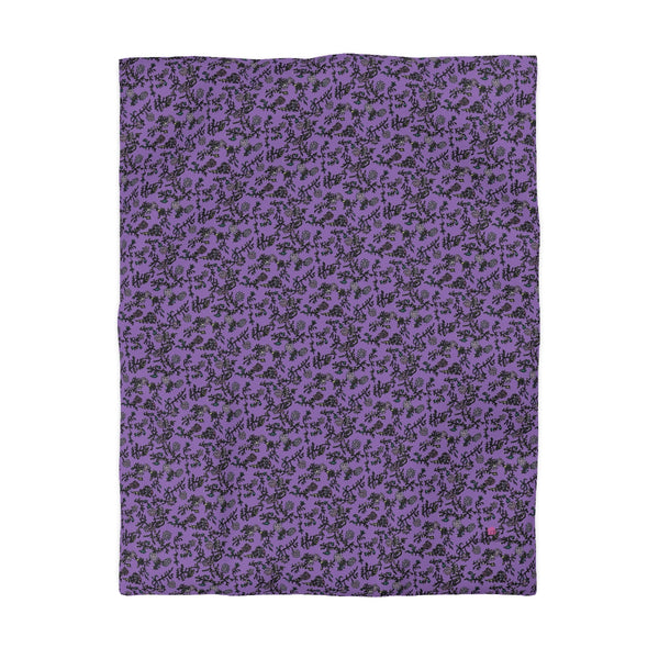 Purple Floral Microfiber Duvet Cover