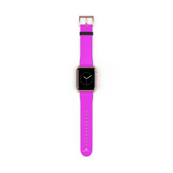 Hot Pink Solid Color Solid Color 38mm/42mm Watch Band For Apple Watches- Made in USA-Watch Band-38 mm-Rose Gold Matte-Heidi Kimura Art LLC