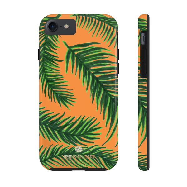 Orange Tropical Print Phone Case, Palm Leaf Case Mate Tough Phone Cases-Made in USA - Heidikimurart Limited 