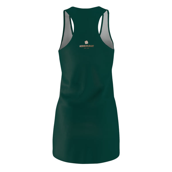 Emerald Green Color Classic Women's Long Sleeveless Premium Racerback Dress - Made in USA-Women's Sleeveless Dress-L-Heidi Kimura Art LLC