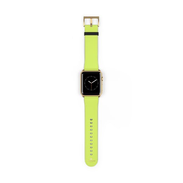 Light Green Solid Color Print 38mm/42mm Watch Band For Apple Watches- Made in USA-Watch Band-42 mm-Gold Matte-Heidi Kimura Art LLC