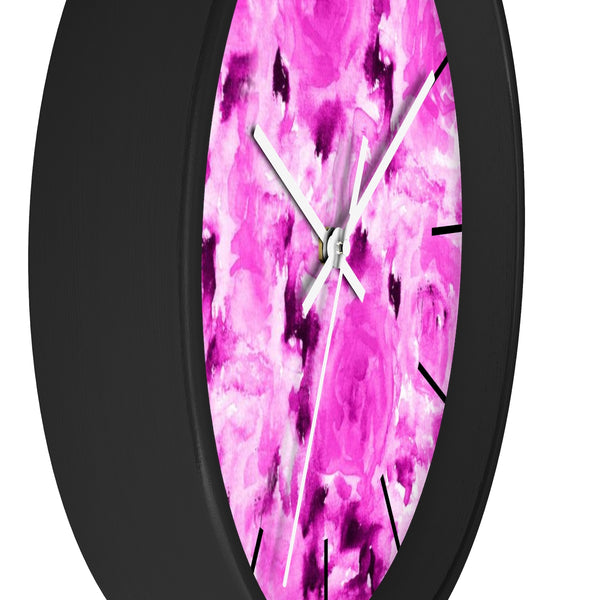 Pink Bubble Gum Rose Floral Rose 10 Inch Diameter Wall Clock - Made in USA-Wall Clock-Heidi Kimura Art LLC