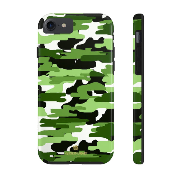 Green Camo Print iPhone Case, Case Mate Tough Samsung Galaxy Phone Cases-Phone Case-Printify-iPhone 7, iPhone 8 Tough-Heidi Kimura Art LLC