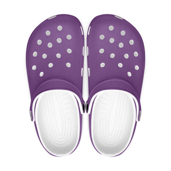 Pastel Purple Color Unisex Clogs, Best Solid Purple Color Classic Solid Color Printed Adult's Lightweight Anti-Slip Unisex Extra Comfy Soft Breathable Supportive Clogs Flip Flop Pool Water Beach Slippers Sandals Shoes For Men or Women, Men's US Size: 3.5-12, Women's US Size: 4-12