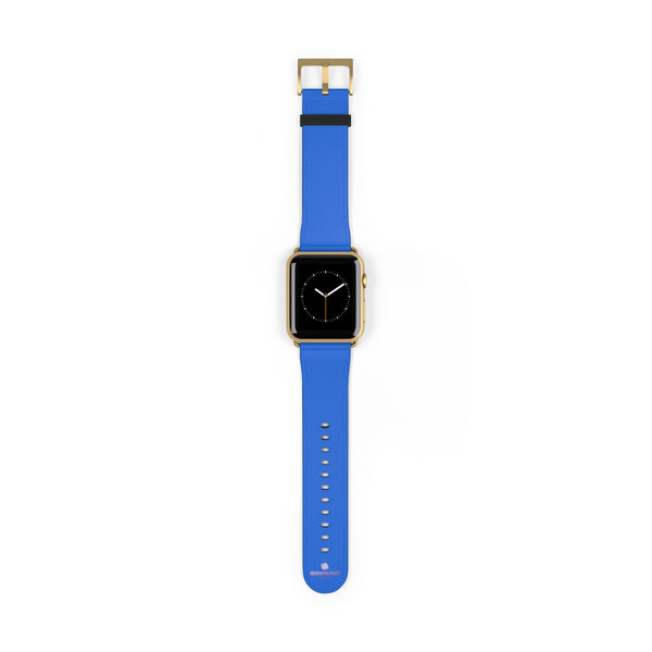 Blue Solid Color 38mm/42mm Watch Band Strap For Apple Watches- Made in USA-Watch Band-42 mm-Gold Matte-Heidi Kimura Art LLC