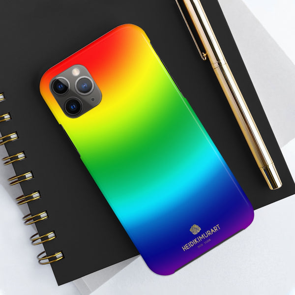 Rainbow Gay Pride iPhone Case, Ombre Desisgner Case Mate Tough Phone Cases-Phone Case-Printify-Heidi Kimura Art LLC