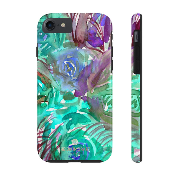 Blue Rose Floral Print Phone Case, Flower Case Mate Tough Phone Cases-Made in USA - Heidikimurart Limited 