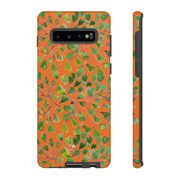 Orange Maidenhair Fern Tough Cases, Green Leaf Print Phone Case-Made in USA-Phone Case-Printify-Samsung Galaxy S10 Plus-Glossy-Heidi Kimura Art LLC