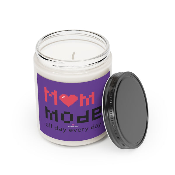 Purple Mom Soy Wax Candle, 9oz Best Vanilla or Cinnamon Stick Candle In A Glass Container For Mothers - Made in the USA