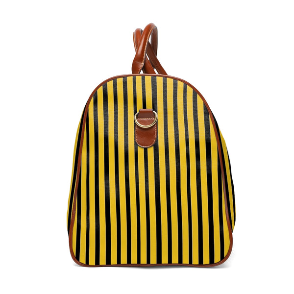 Yellow Striped Waterproof Travel Bag