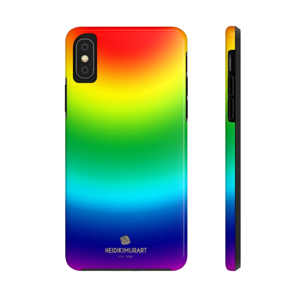 Rainbow Gay Pride iPhone Case, Ombre Desisgner Case Mate Tough Phone Cases-Phone Case-Printify-iPhone XS-Heidi Kimura Art LLC
