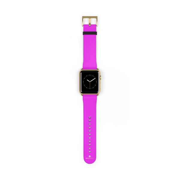 Hot Pink Solid Color Solid Color 38mm/42mm Watch Band For Apple Watches- Made in USA-Watch Band-42 mm-Gold Matte-Heidi Kimura Art LLC