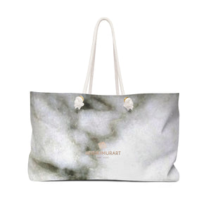 White Marble Print Designer 24"x13" Oversize Weekender Bag-Weekender Bag-24x13-Heidi Kimura Art LLC