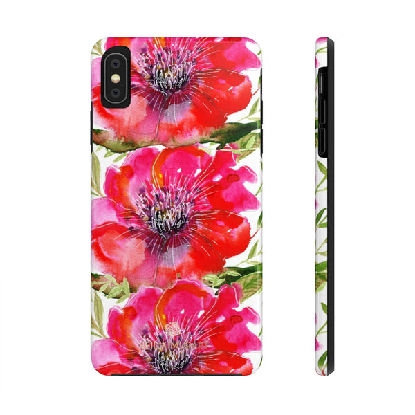 Bright Red Hibiscus Phone Case, Flower Floral Case Mate Tough Phone Cases-Made in USA - Heidikimurart Limited 