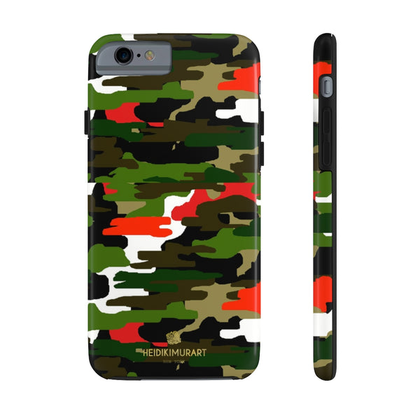 Red Green Camo iPhone Case, Classic Army Camouflage Case Mate Tough Phone Cases-Phone Case-Printify-iPhone 6/6s Tough-Heidi Kimura Art LLC