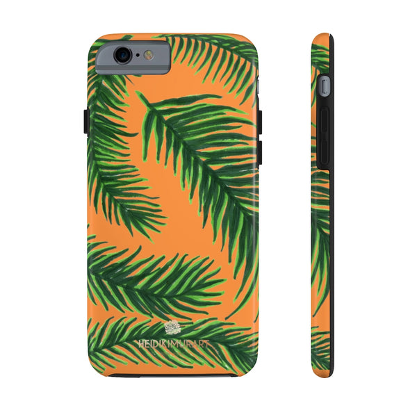 Orange Tropical Print Phone Case, Palm Leaf Case Mate Tough Phone Cases-Made in USA - Heidikimurart Limited 