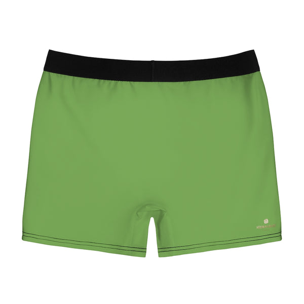 Green Men's Boxer Briefs, Modern Solid Color Minimalist Basic Sexy Underwear For Men-All Over Prints-Printify-Heidi Kimura Art LLC