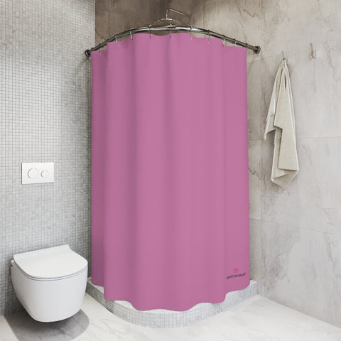 Light Pink Polyester Shower Curtain, Modern Minimalist Solid Color Print 71" × 74" Modern Kids or Adults Colorful Best Premium Quality American Style One-Sided Luxury Durable Stylish Unique Interior Bathroom Shower Curtains - Printed in USA