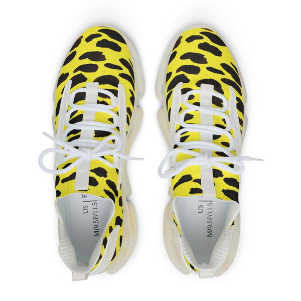 Yellow Cheetah Print Men's Shoes, Cheetah Animal Print Best Comfy Men's Mesh-Knit Designer Premium Laced Up Breathable Comfy Sports Sneakers Shoes (US Size: 5-12) Mesh Athletic&nbsp;Shoes, Mens Mesh Shoes,&nbsp;Mesh Shoes Men,&nbsp;Men's Classic Low Top Mesh Sneaker, Men's Breathable Mesh Shoes, Mesh Sneakers Casual Shoes&nbsp;