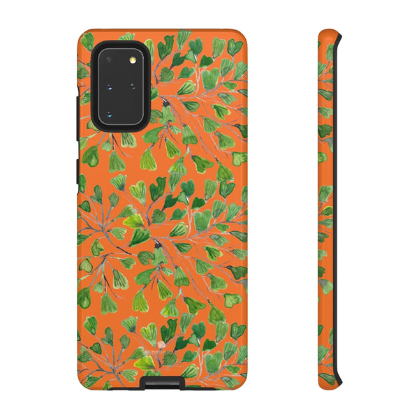 Orange Maidenhair Fern Tough Cases, Green Leaf Print Phone Case-Made in USA-Phone Case-Printify-Samsung Galaxy S20+-Glossy-Heidi Kimura Art LLC