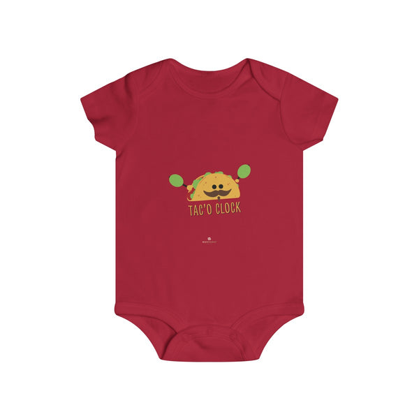 Taco Lover Cute Infant Rip Snap Tee Regular Fit Soft Cotton Baby Bodysuits -Made in USA-Infant Short Sleeve Bodysuit-Red-6m-Heidi Kimura Art LLC