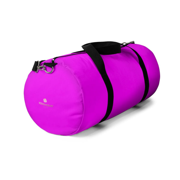 Solid Pink Color All Day Small Or Large Size Duffel Bag, Made in USA-Duffel Bag-Heidi Kimura Art LLC
