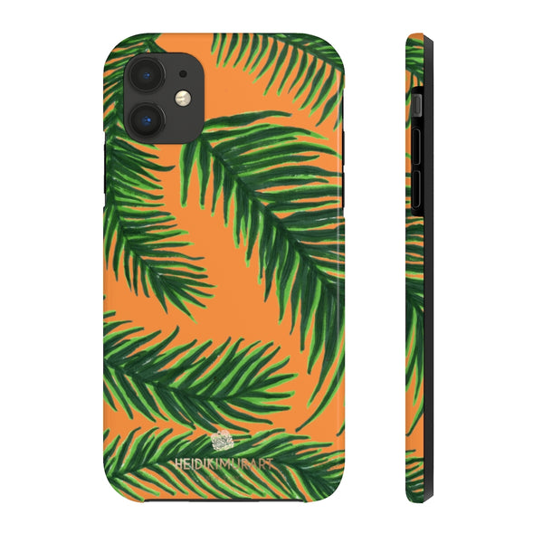 Orange Tropical Print Phone Case, Palm Leaf Case Mate Tough Phone Cases-Made in USA - Heidikimurart Limited 