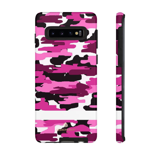 Pink Camouflage Print Phone Case, Tough Designer Phone Case -Made in USA-Phone Case-Printify-Samsung Galaxy S10-Glossy-Heidi Kimura Art LLC