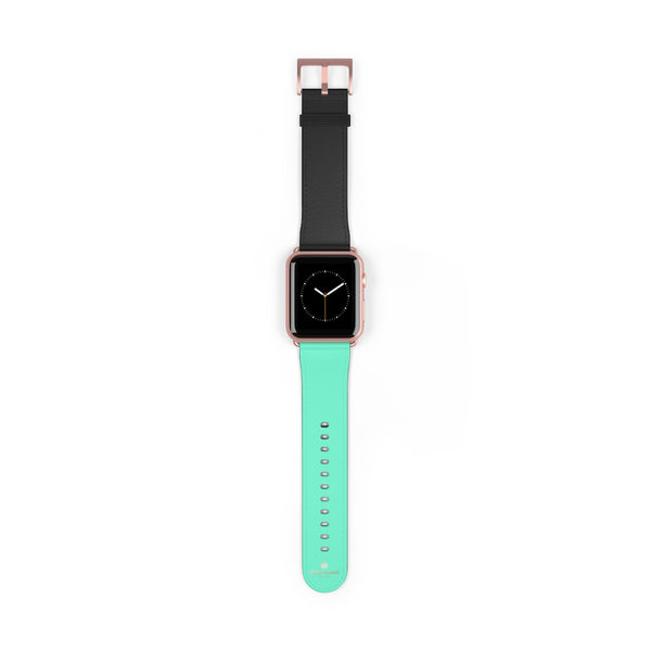 Dual Color Black & Light Blue 38mm/ 42mm Watch Band For Apple Watch- Made in USA-Watch Band-42 mm-Rose Gold Matte-Heidi Kimura Art LLC