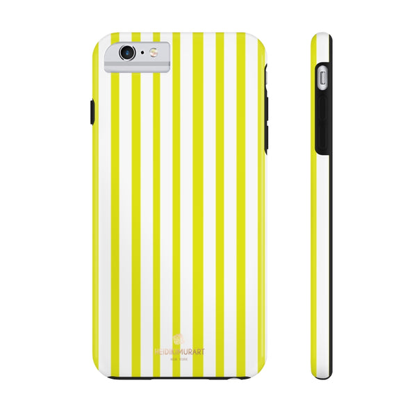 Yellow Striped iPhone Case, Designer Case Mate Tough Samsung Galaxy Phone Cases-Phone Case-Printify-iPhone 6/6s Plus Tough-Heidi Kimura Art LLC