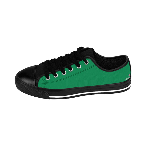 Dark Green Color Women's Sneakers, Solid Green Color Designer Low Top Women's Canvas Bright Best Quality Premium Fashion Casual Sneakers Tennis Running Athletic Shoes (US Size: 6-12)