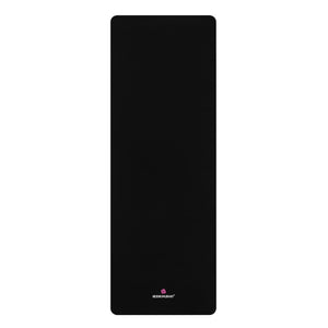 Black Rubber Yoga Mat - Printed in USA (Size: 24” x 68”)