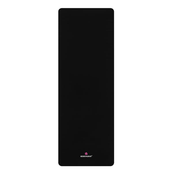 Black Rubber Yoga Mat - Printed in USA (Size: 24” x 68”)