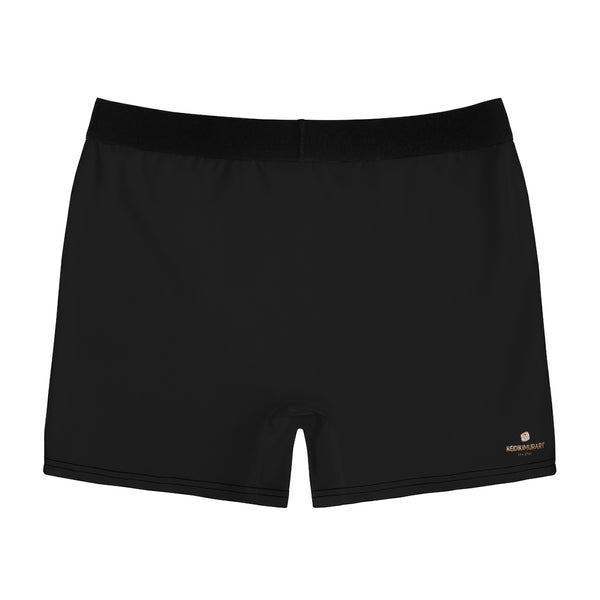 Men's Black Boxer Briefs, Modern Solid Color Minimalist Sexy Underwear For Men-All Over Prints-Printify-Heidi Kimura Art LLC
