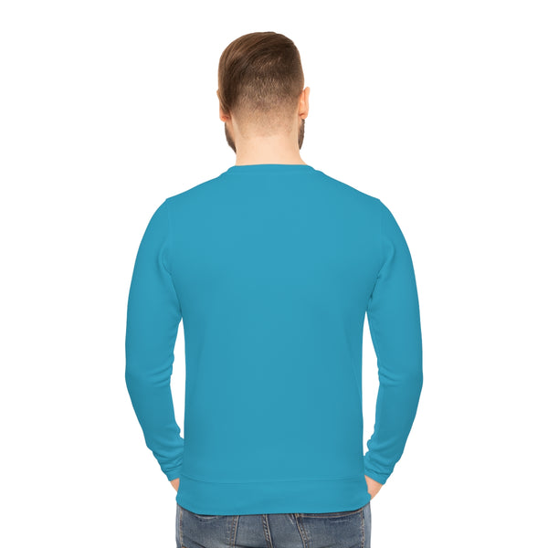 Blue Color Lightweight Men's Sweatshirt, Solid Color Men's Shirt