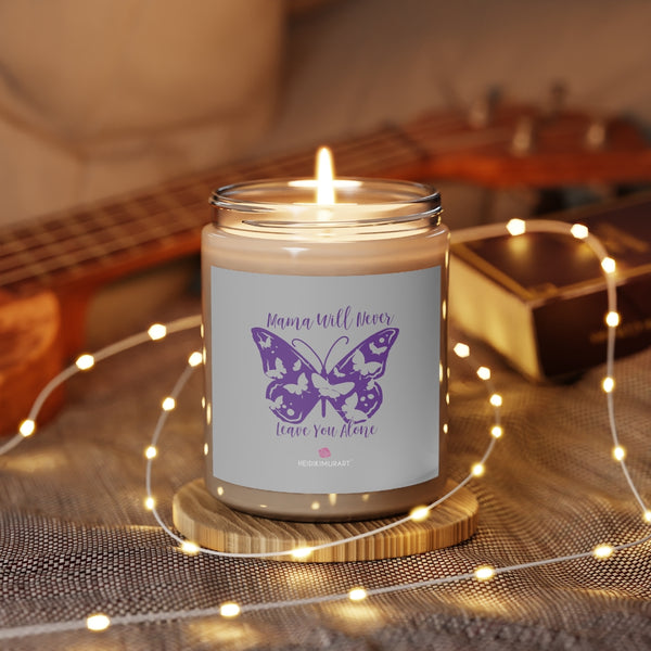 Grey Butterfly Soy Wax Candle, 9oz Best Vanilla or Cinnamon Stick Candle In A Glass Container For Mothers - Made in the USA