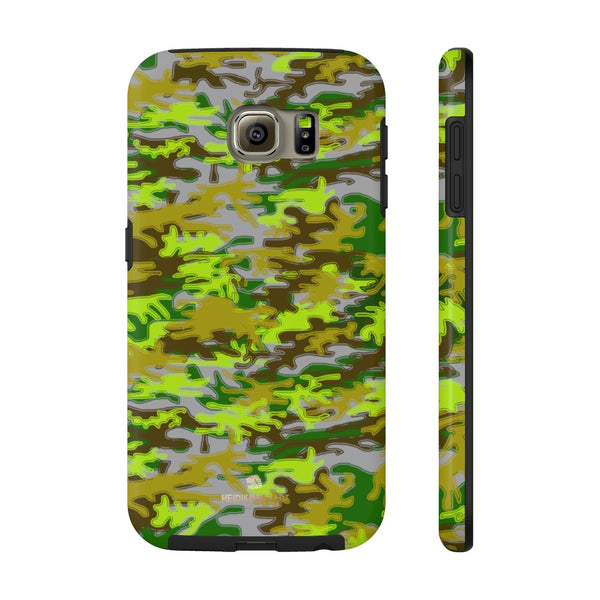 Gray Green Camo iPhone Case, Case Mate Tough Samsung Galaxy Phone Cases-Phone Case-Printify-Samsung Galaxy S6 Tough-Heidi Kimura Art LLC