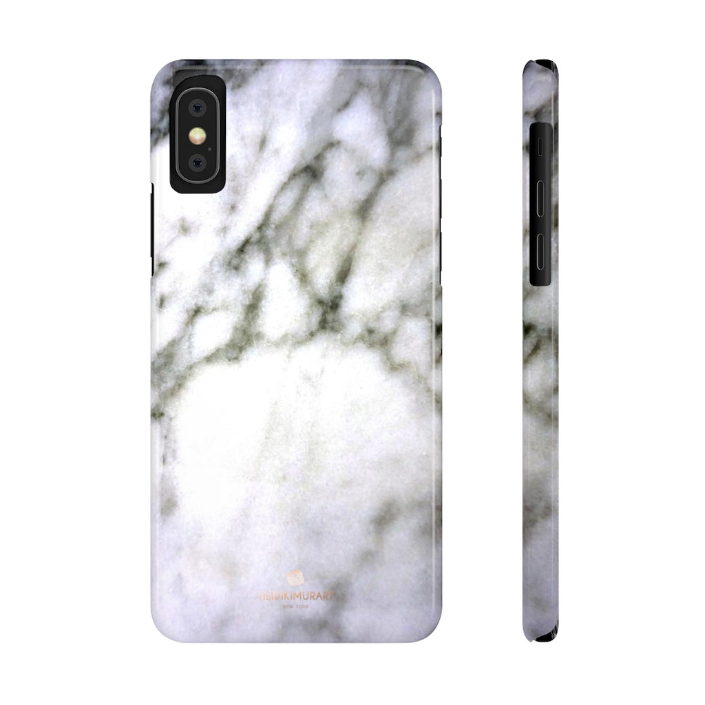 White Marble Print Case Mate Slim Phone Cases-Made in UK - Heidikimurart Limited 