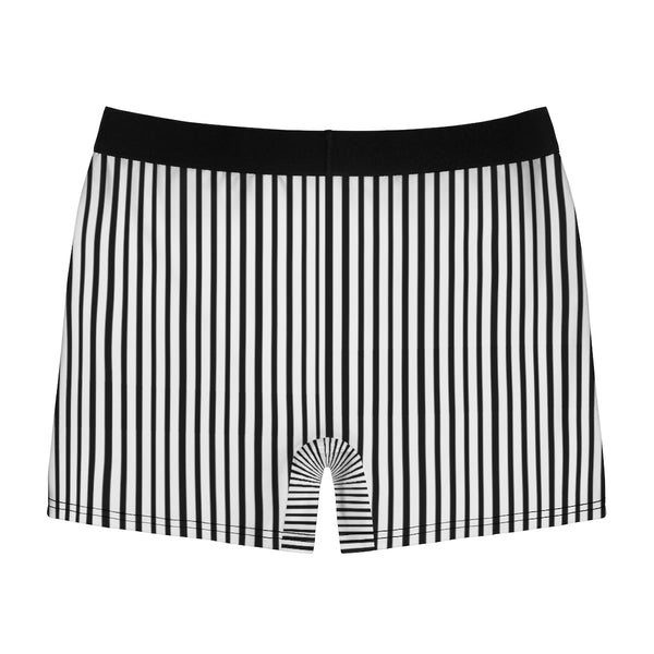 Black Striped Men's Boxer Briefs, Vertical Stripe Print Premium Quality Underwear For Men-All Over Prints-Printify-Heidi Kimura Art LLC