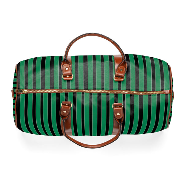 Green Stripes Waterproof Travel Bag