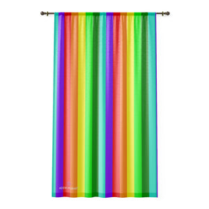 Rainbow Striped Print Window Curtain