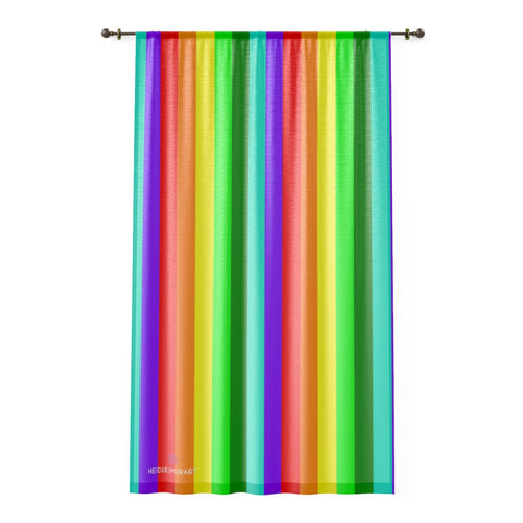 Rainbow Striped Print Window Curtain