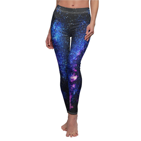 Blue Galaxy Print Casual Leggings