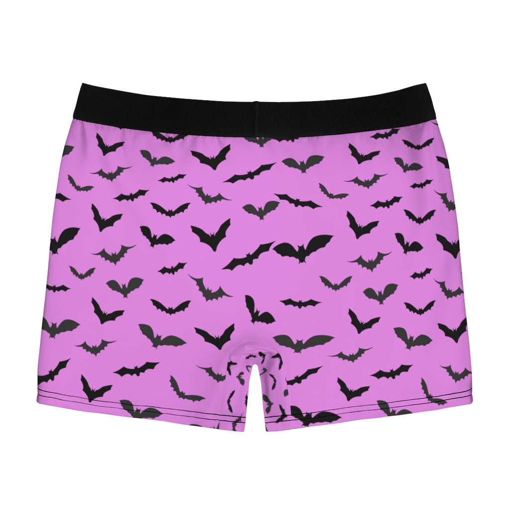 Pink Bats Men's Underwear, Black Flying Halloween Boxer Briefs For Men (US  Size: XS-3XL)