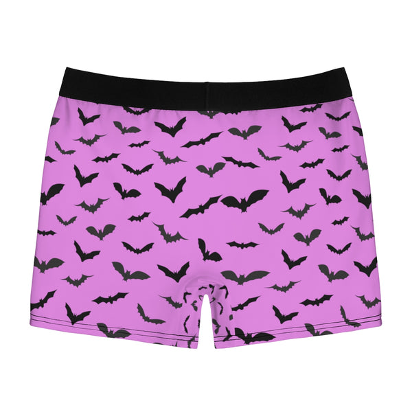 Pink Black Sexy Flying Bats Designer Halloween Gay Men's Boxer Briefs (US Size: XS-3XL)-Men's Underwear-Heidi Kimura Art LLC