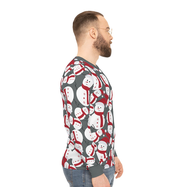 Grey Christmas Snowman Lightweight Sweatshirt