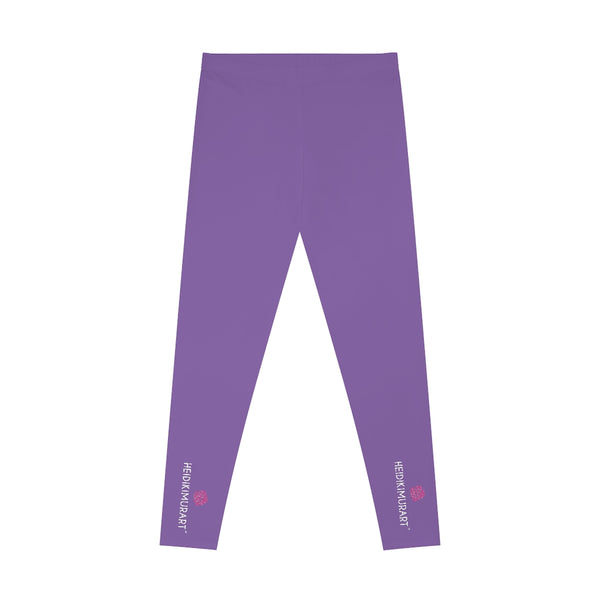 Light Purple Solid Color Tights, Purple Solid Color Designer Comfy Women's Stretchy Leggings- Made in USA