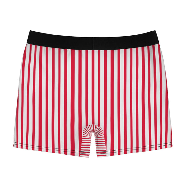 Red Striped Men's Boxer Briefs, Vertical Stripe Print Premium Quality Underwear For Men-All Over Prints-Printify-Heidi Kimura Art LLC