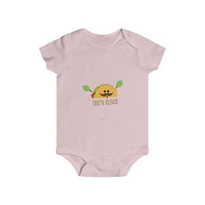 Taco Lover Cute Infant Rip Snap Tee Regular Fit Soft Cotton Baby Bodysuits -Made in USA-Infant Short Sleeve Bodysuit-Soft Pink-6m-Heidi Kimura Art LLC